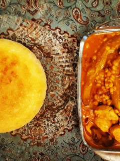 عکسی از دستور قیمه بادمجان با مرغ و زرشک