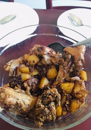 A picture of Chicken Adobo with Potato. 💕.