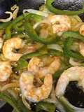 Fajitas de camarones