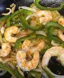 Fajitas de camarones