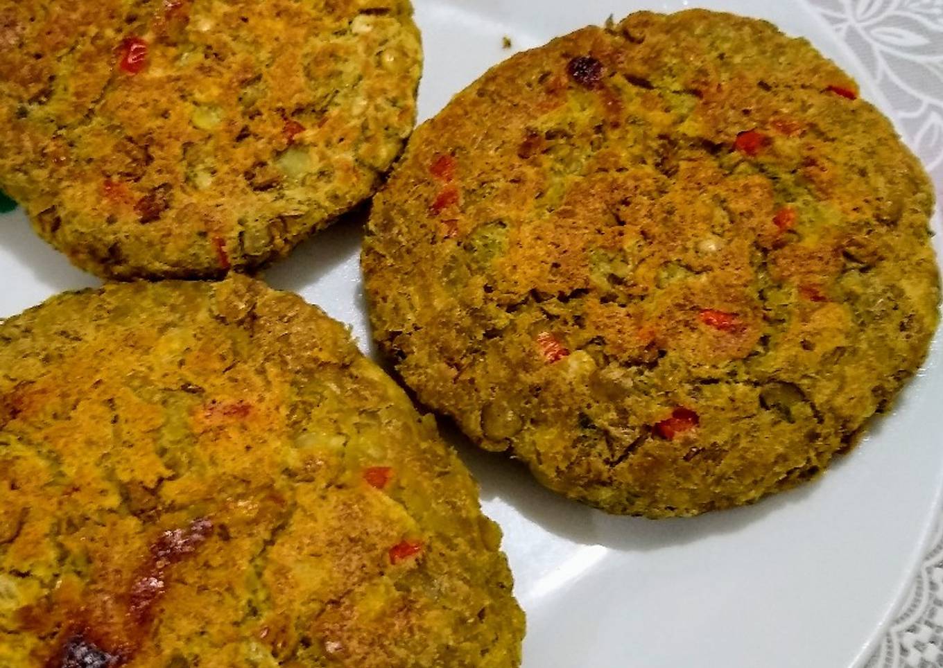 Hamburguesas de lentejas rellenas