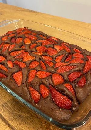 A picture of Vegan Strawberry brownies.