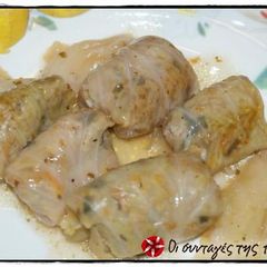 A picture of Lahanodolmades with soya.