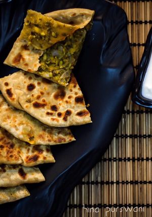 A picture of Green Moong Stuffed Paratha.