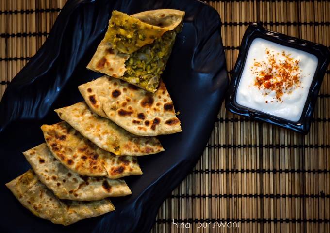 Green Moong Stuffed Paratha