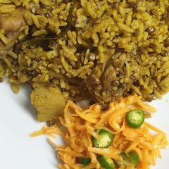 A picture of Chicken Breyani trial.