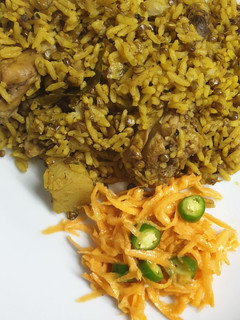 A picture of Chicken Breyani trial.
