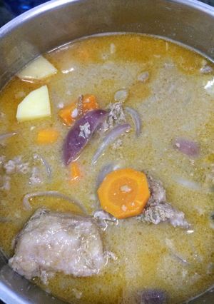Hình của món Sườn nấu Patê gan gà.