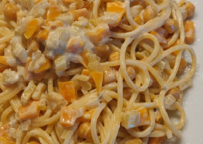Méthode simple pour Préparer  Parfait Spaghettis au ragoût de pois chiche