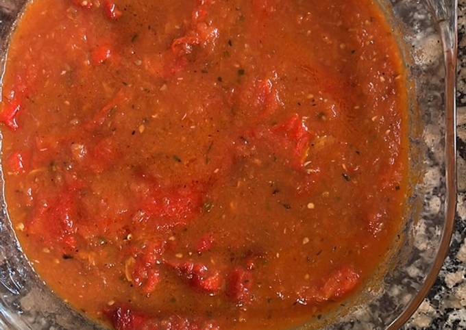 Pimientos asados con salsa de tomate casera de “Carmencita” mi madre❤️❤️❤️  Receta de Carmen Dolores Perdomo León- Cookpad