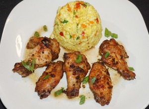Una foto de Alitas de pollo asadas al orégano