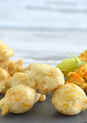 A picture of Zucchini Blossom Fritters.