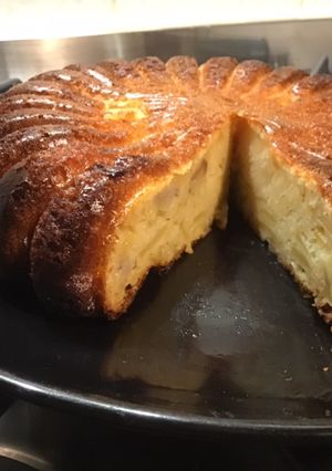 Une photo de Gâteau fondant pommes banane