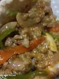 Fajita de filete de ternera picada con pan de pita