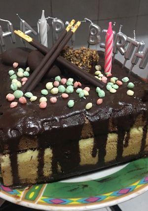 Foto resep Bolu kukus 3 lapis siram ganache
