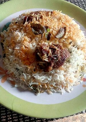 A picture of Hydrabadi Mutton Dum Biryani.