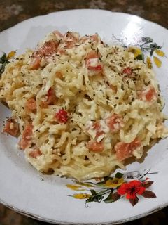 Foto resep Noodles in Carbonara Sauce