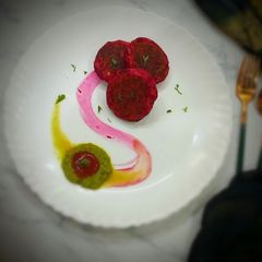 A picture of Red velvet patties.