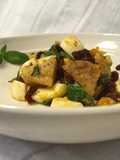 Taro, Sweet Potato, Cucumber, and Cranberry Salad (with Egg and Fresh Basil)