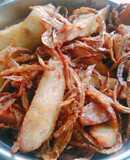 Kanda Arbi fry/onion colocasia fry