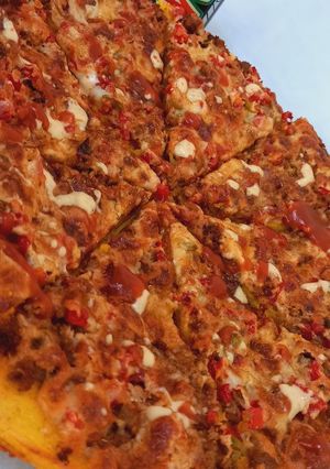 عکسی از دستور پیتزای گوشت 🍕
