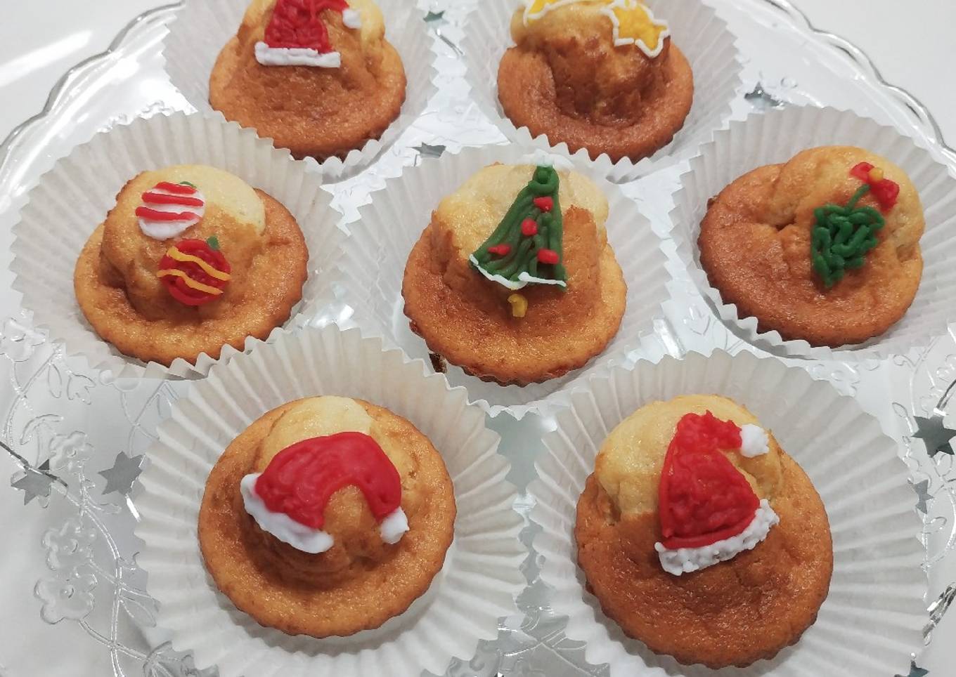 Magdalenas de yogurt para Navidad