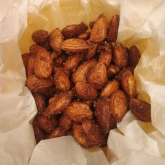 A picture of Ginger, honey and chilli roasted almonds.