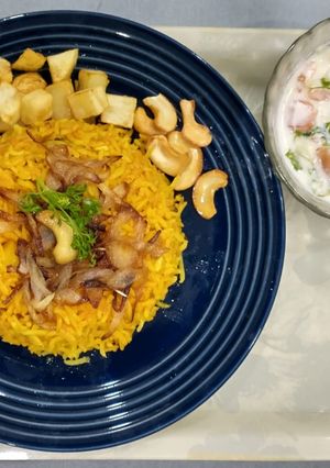A picture of Batate Bhaat - Aloo ki Tahari.