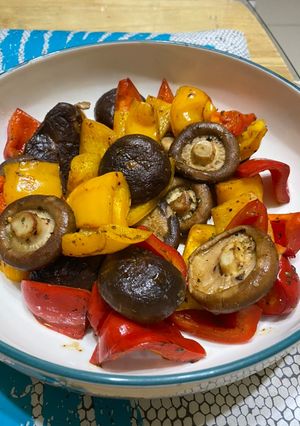 甜椒炒菇 的食譜成品照片