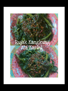 Foto resep Rujak kangkung bumbu pedeeeess sambal terasi