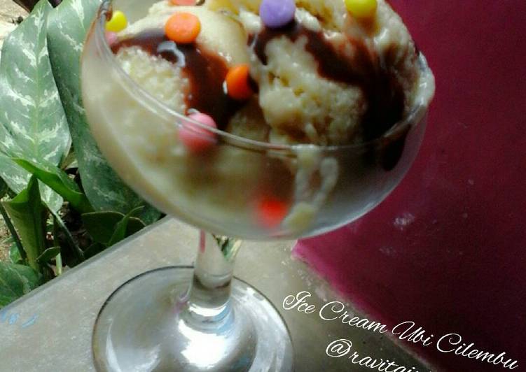 Ice cream ubi cilembu (3 bahan) no emulsifier, no whip cream dll