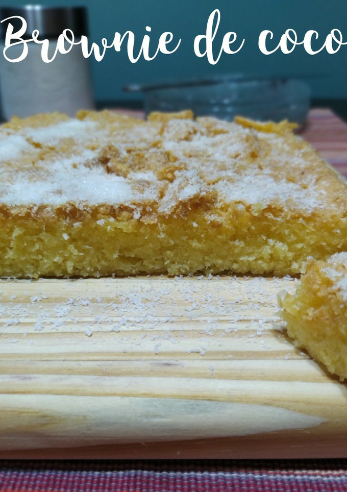 Una foto de Brownie de coco