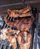 Asado a la parrilla de vacío y manta de chancho inyectadas