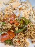 Ikan kod goreng dan quinoa