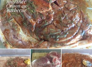 Une photo de Rouelle de porc marinée/ Cuisson au barbecue / Pommes de terre au four