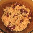 Arroz con Salchichas Ahumadas y Cerveza