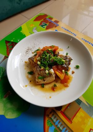 Hình của món Cá đối kho cà chua.