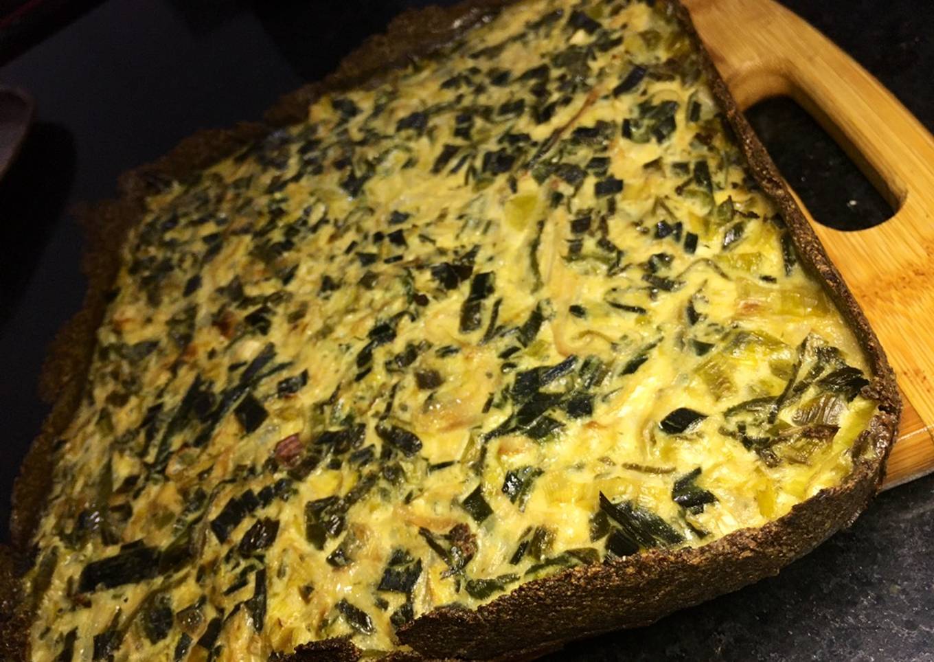 Tarta de puerros keto