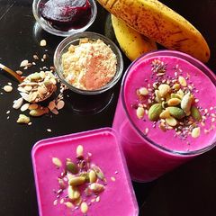 A picture of Sattu Beetroot Shake.