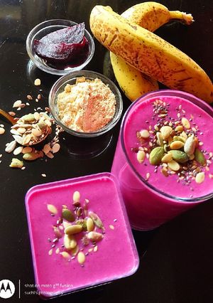 A picture of Sattu Beetroot Shake.