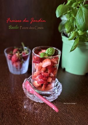 Une photo de Verrines de fraises au basilic