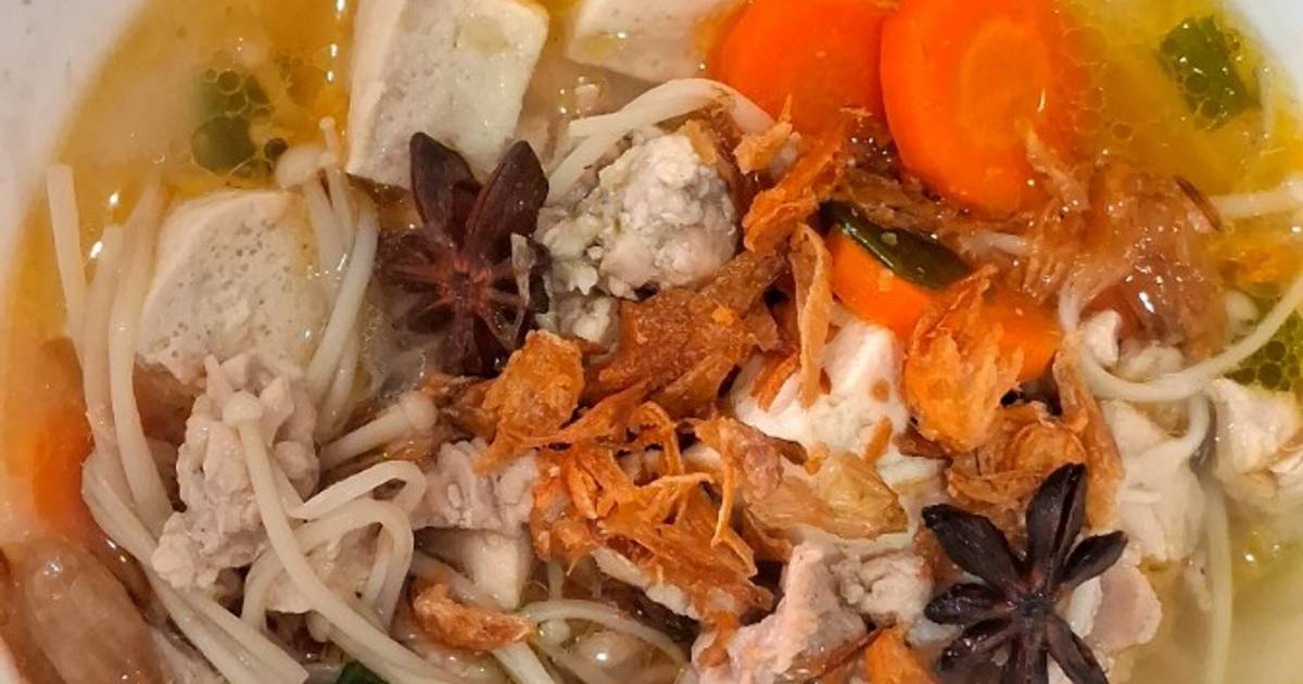 Resep Sup Ayam Jamur Enoki (wangi Rempah) Paling Mudah dan Enak