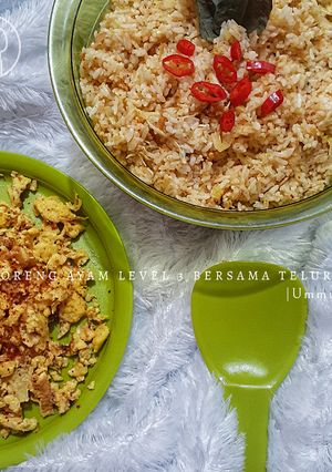 Foto resep Nasi goreng ayam level 3 bersama telur moza