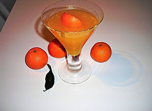 Una foto de Gelatina de mandarinas con sacarina