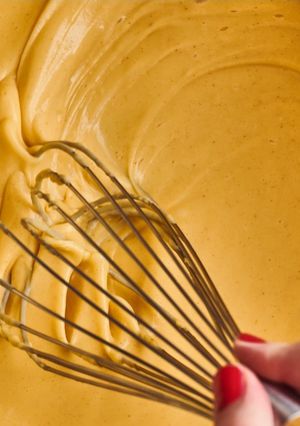 A picture of My no roux cheese sauce.