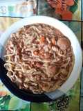 Guiso de poroto frutilla con fideos entrefino