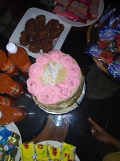 A picture of Chocolate birthday cake.