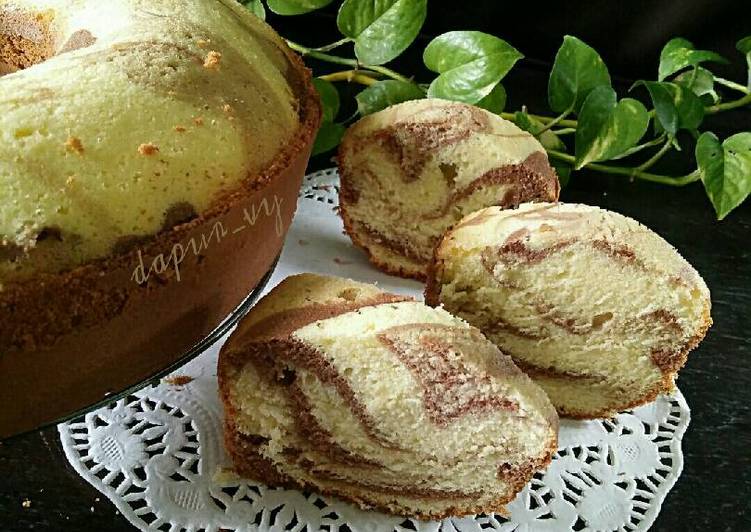 Cara buat Marmer Cake NUTRIJELL aroma coklat &amp; kopi , Bisa Manjain Lidah