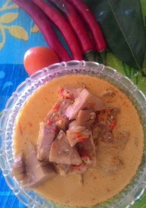 Foto resep Tewel (nangka muda) masak santan bumbu gobyos