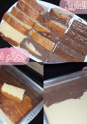صورة لوصفة كيك الماربل شوكولاته وفانيلا في قالب واحد